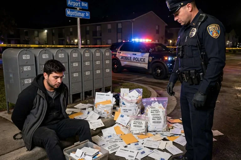 Illustration for the news story: Mobile Man Arrested After Mail Thefts Near Montlimar and Airport Boulevard