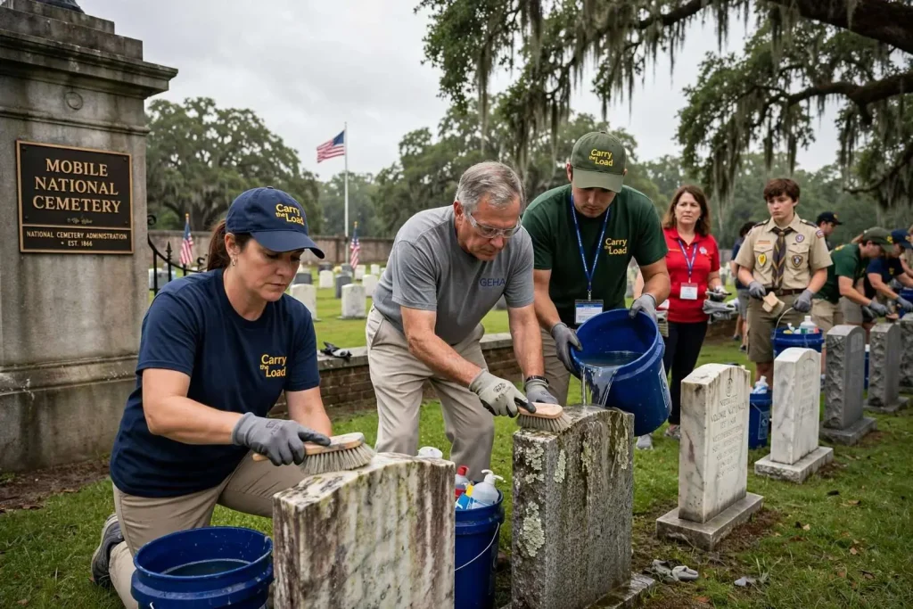 Illustration for the news story: Volunteers to Clean Headstones at Mobile National Cemetery for 9/11 Day of Service