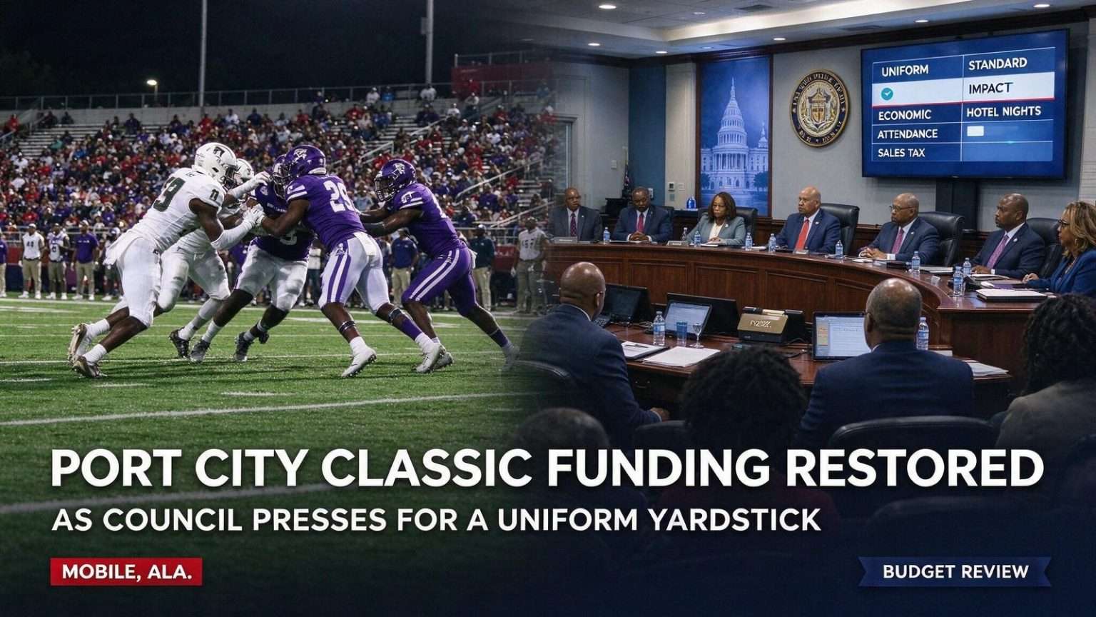 Illustration for the news story: Port City Classic Funding Restored as Council Presses for a Uniform Yardstick