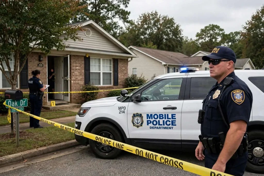 Illustration for the news story: Mobile Police Investigate Oak Drive Home Invasion; Homeowner Knew One of the Three Suspects