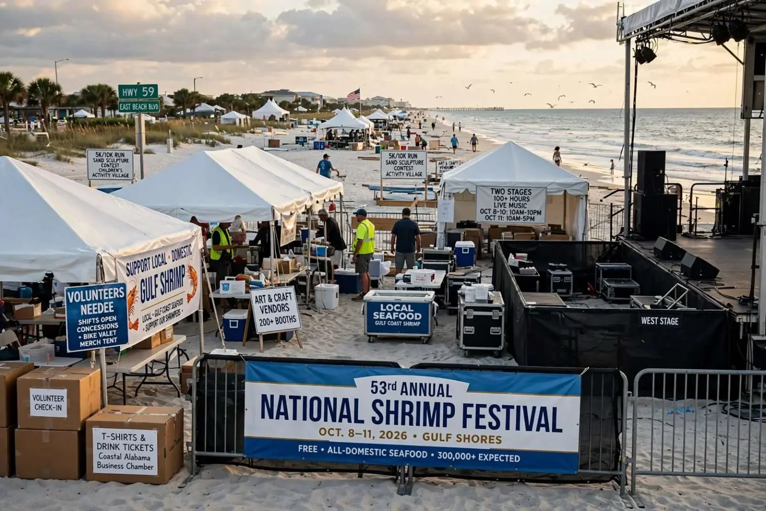 Illustration for the news story: One month out: Gulf Shores counts down to the 53rd National Shrimp Festival
