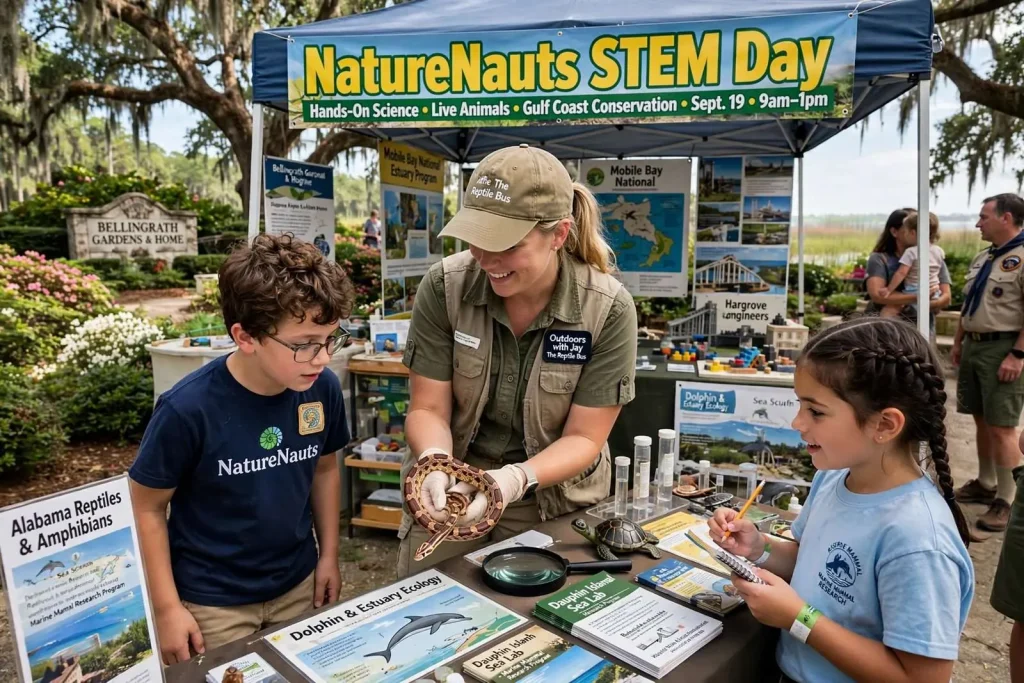 Illustration for the news story: NatureNauts STEM Day Brings Live Animals and Hands-On Science to Bellingrath Gardens