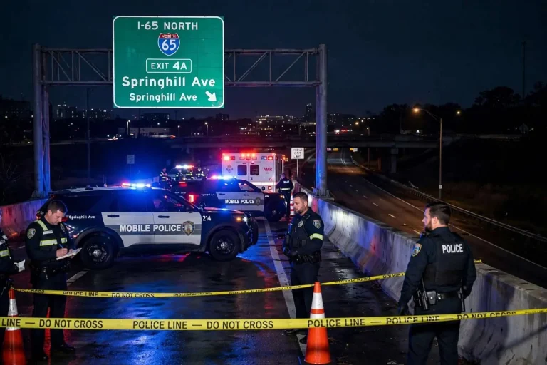 Illustration for the news story: One Man Killed, Another Critically Hurt After Pedestrians Struck on the I-65 Ramp to Springhill Avenue