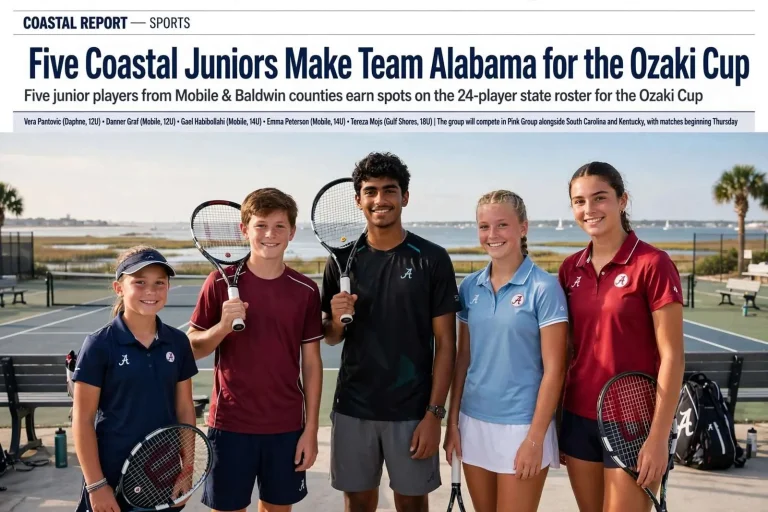 Illustration for the news story: Five Coastal Juniors Make Team Alabama for the Ozaki Cup