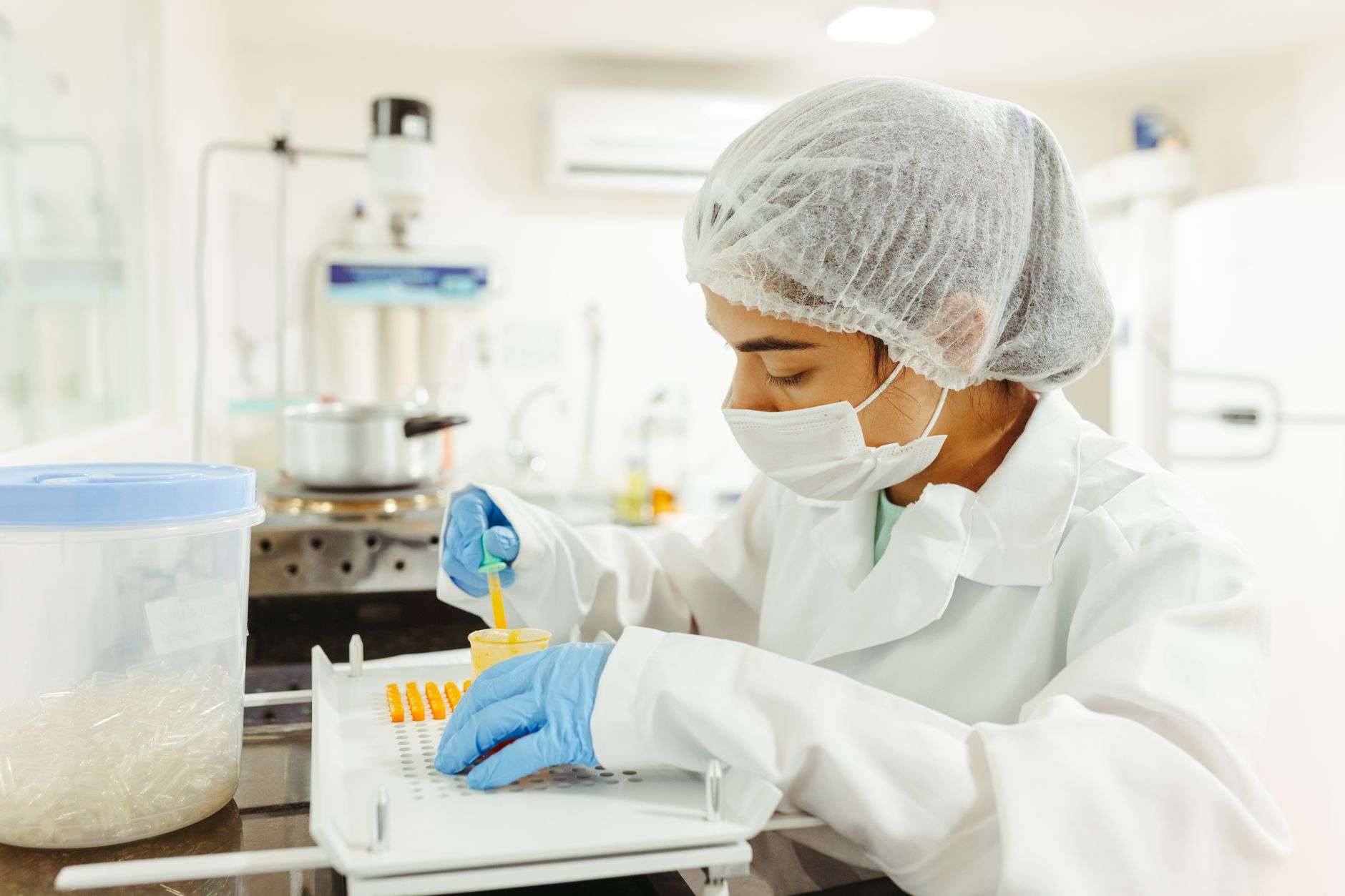 A researcher working in a medical laboratory