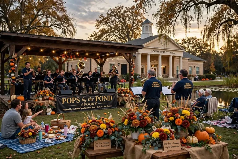 Illustration for the news story: Flowers, Picnics and a ‘Spooky’ Serenade: Pops by the Pond Returns to Spanish Fort Sunday