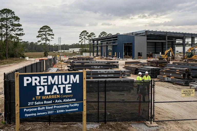 Illustration for the news story: Premium Plate Commits More Than $20 Million to a Purpose-Built Steel Plant in Axis, Ending Years of Leased Space