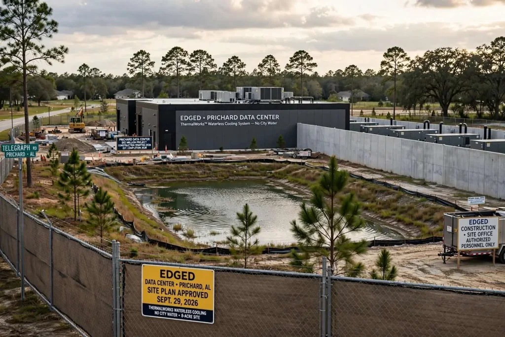 Illustration for the news story: Prichard Data Center Wins Site Plan Approval as Developer Says Facility Will Use No City Water