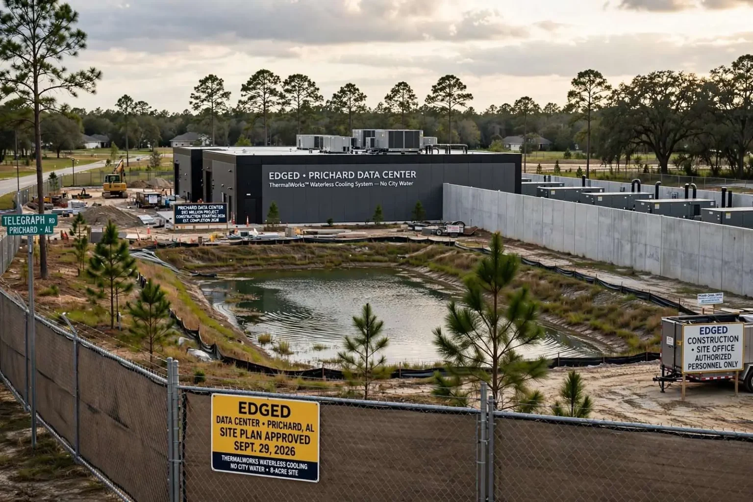 Illustration for the news story: Prichard Data Center Wins Site Plan Approval as Developer Says Facility Will Use No City Water