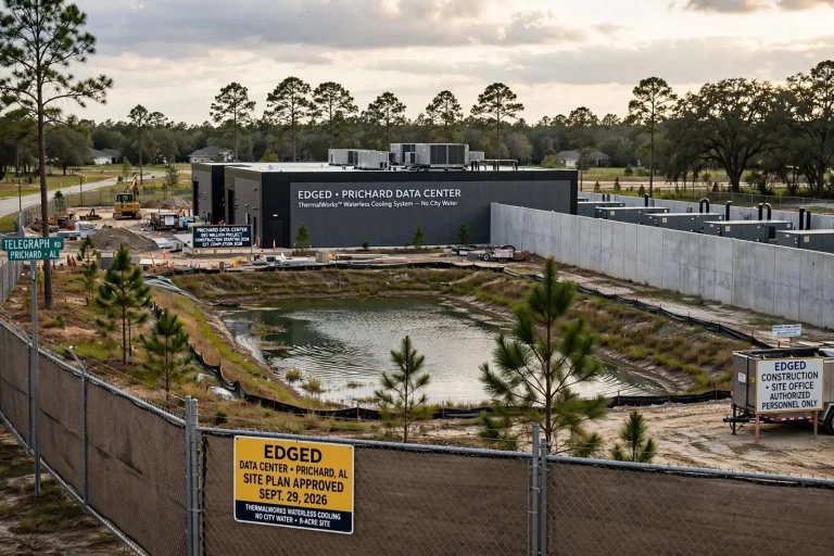 Illustration for the news story: Prichard Data Center Wins Site Plan Approval as Developer Says Facility Will Use No City Water
