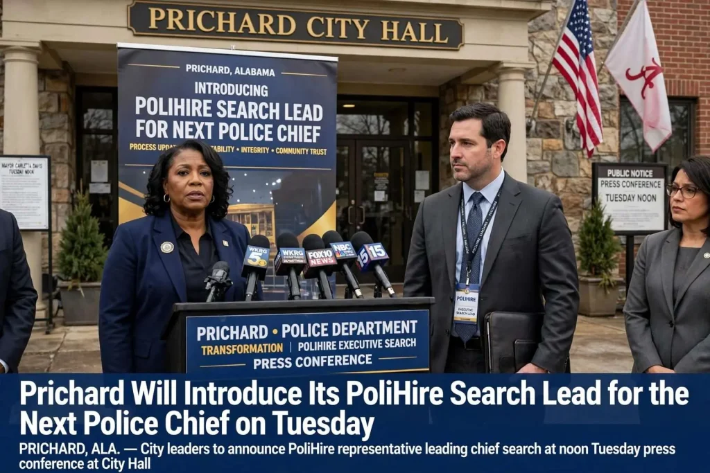 Illustration for the news story: Prichard Will Introduce Its PoliHire Search Lead for the Next Police Chief on Tuesday
