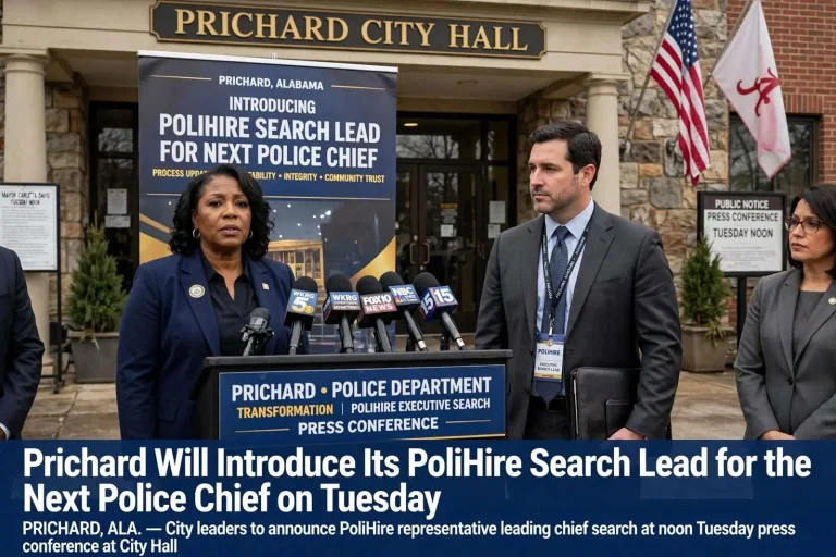 Illustration for the news story: Prichard Will Introduce Its PoliHire Search Lead for the Next Police Chief on Tuesday
