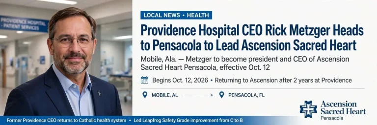 Illustration for the news story: Providence Hospital CEO Rick Metzger Heads to Pensacola to Lead Ascension Sacred Heart