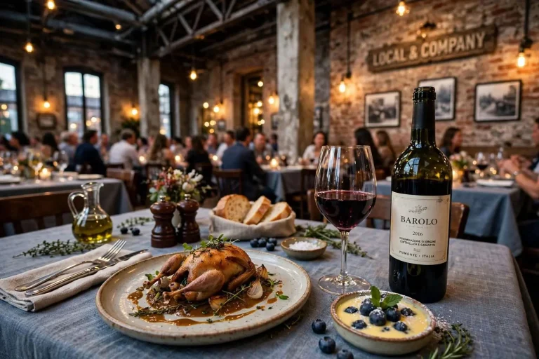 Illustration for the news story: Quail, Barolo and a Former Armory: Local and Company’s Italian Wine Dinner in Foley