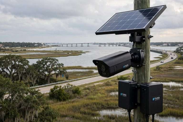 Illustration for the news story: Questions Surround Public Safety Cameras on Both Sides of Mobile Bay