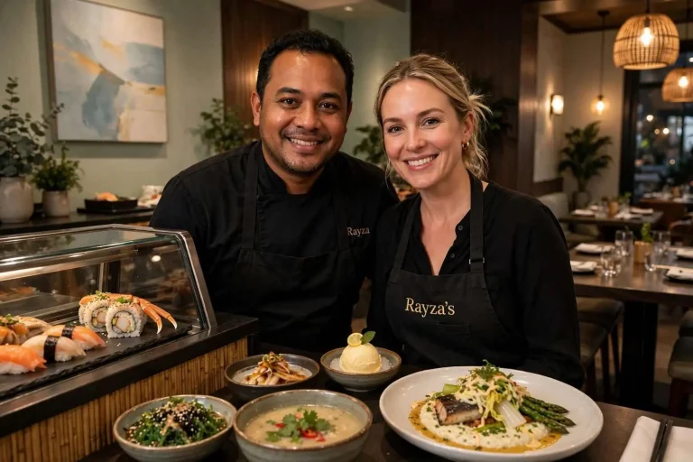 Illustration for the news story: Rayza’s in Daphne Pairs Sushi and Asian Fusion With a Jakarta-Born Chef’s Journey