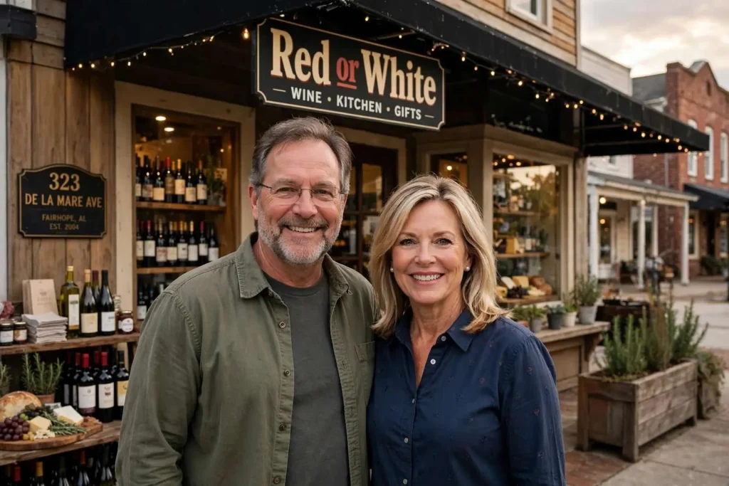 Illustration for the news story: Red or White: How Randy and Sherri Williams Built Alabama’s Wine Shop Family