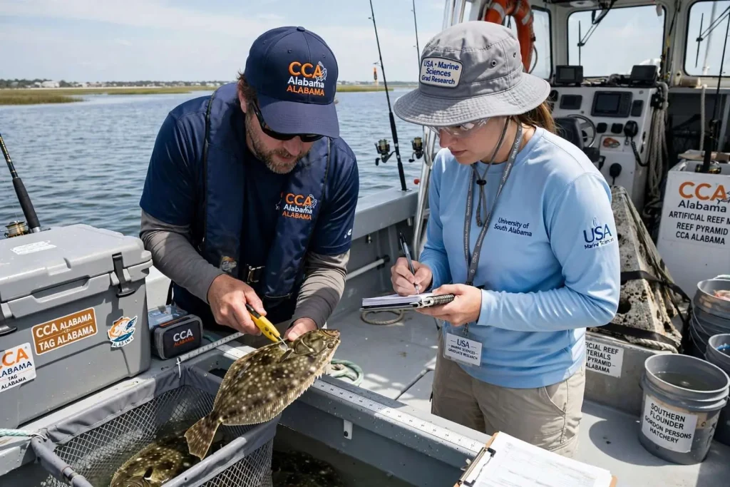 Illustration for the news story: Reefs, Research and the Anglers Who Fund Them: Inside CCA Alabama