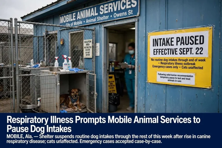 Illustration for the news story: Respiratory Illness Prompts Mobile Animal Services to Pause Dog Intakes