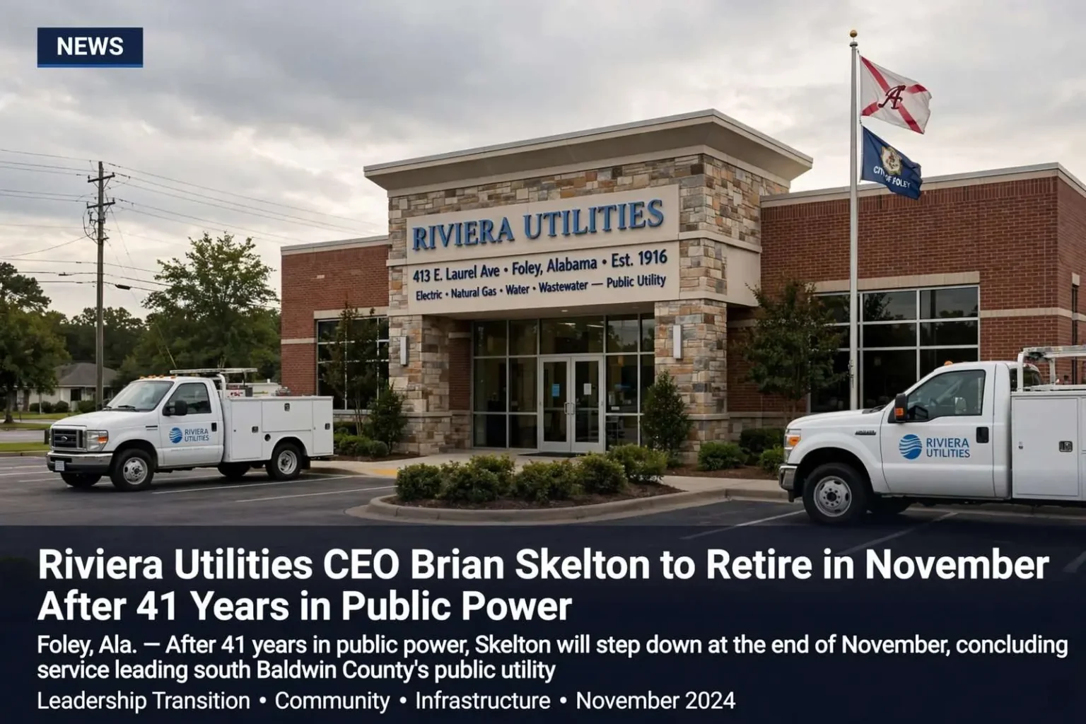 Illustration for the news story: Riviera Utilities CEO Brian Skelton to Retire in November After 41 Years in Public Power