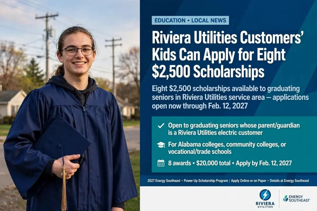 Illustration for the news story: Riviera Utilities Customers’ Kids Can Apply for Eight $2,500 Scholarships
