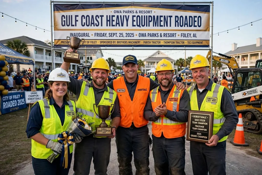 Illustration for the news story: Robertsdale Crowned Grand Champion at Foley’s First Gulf Coast Heavy Equipment Roadeo