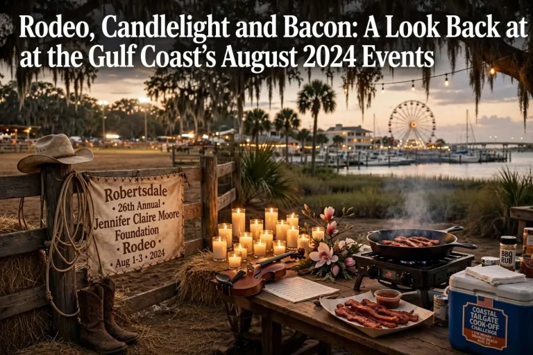 Illustration for the news story: Rodeo, Candlelight and Bacon: A Look Back at the Gulf Coast’s August 2024 Events