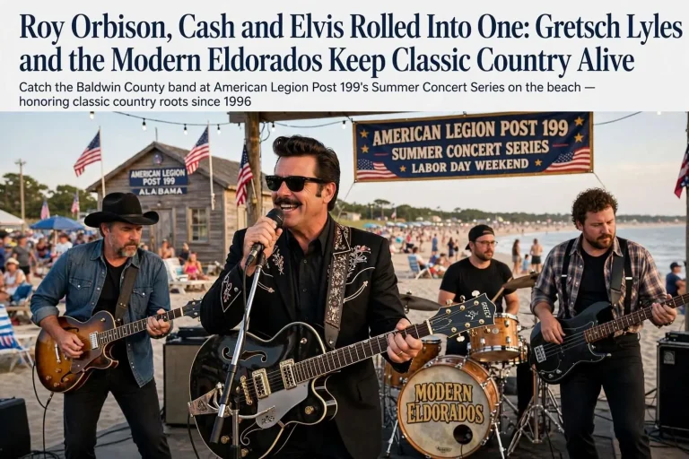 Illustration for the news story: Roy Orbison, Cash and Elvis Rolled Into One: Gretsch Lyles and the Modern Eldorados Keep Classic Country Alive