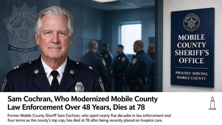 Illustration for the news story: Sam Cochran, Who Modernized Mobile County Law Enforcement Over 48 Years, Dies at 78
