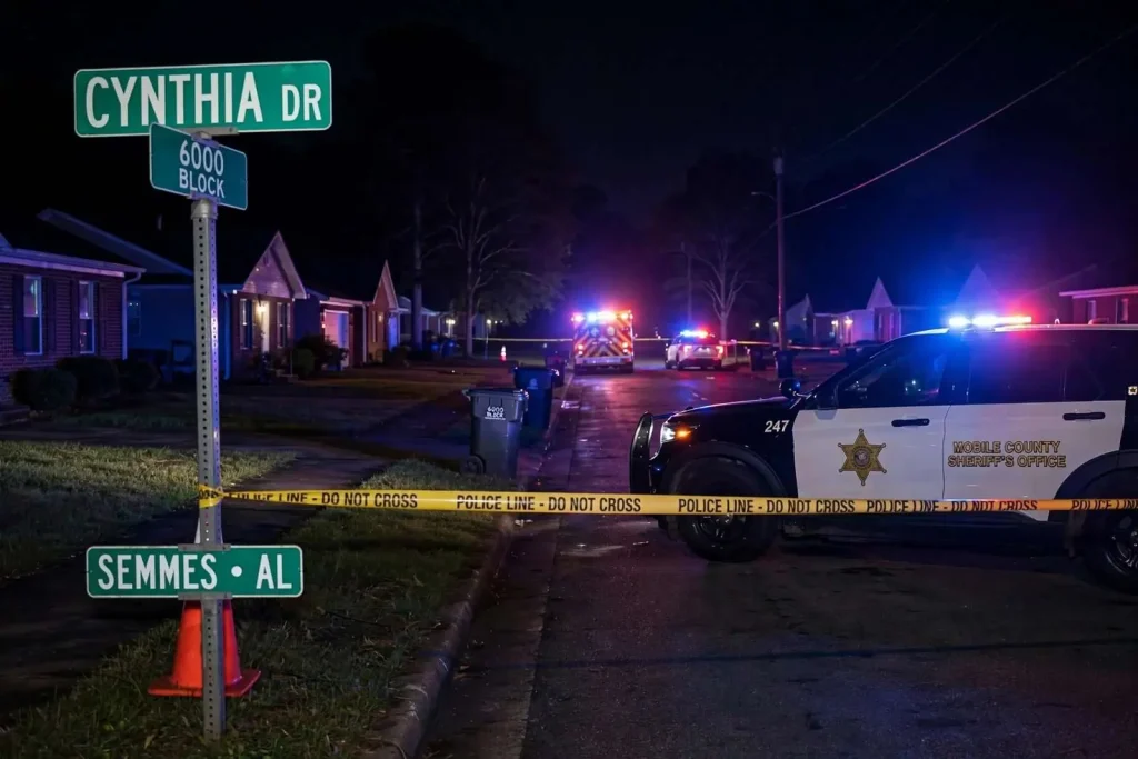 Illustration for the news story: Semmes Shooting Victim Expected to Survive as 911 Transcripts Capture Neighbors’ Calls for Help