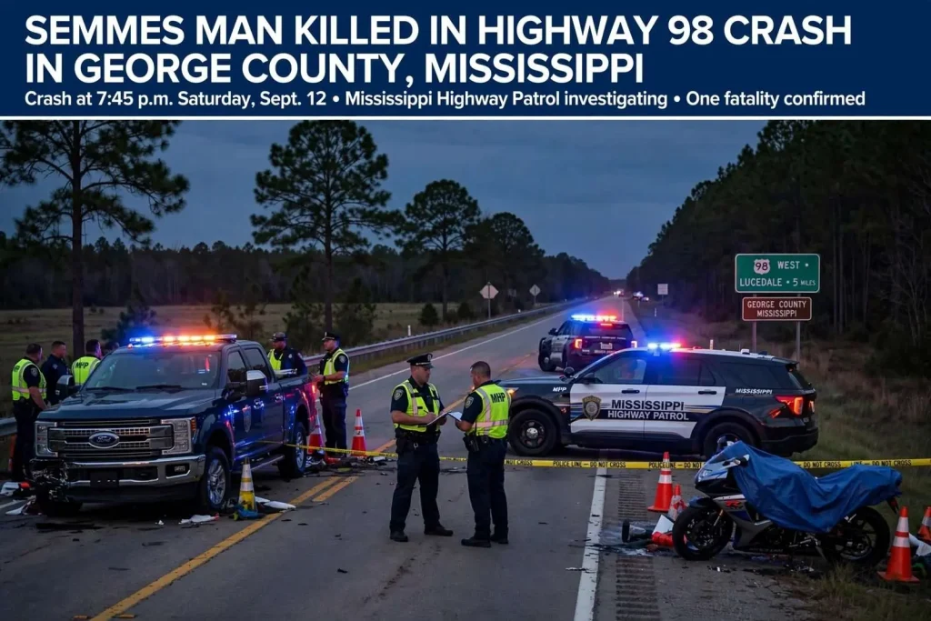 Illustration for the news story: Semmes Man Killed In Highway 98 Crash In George County, Mississippi