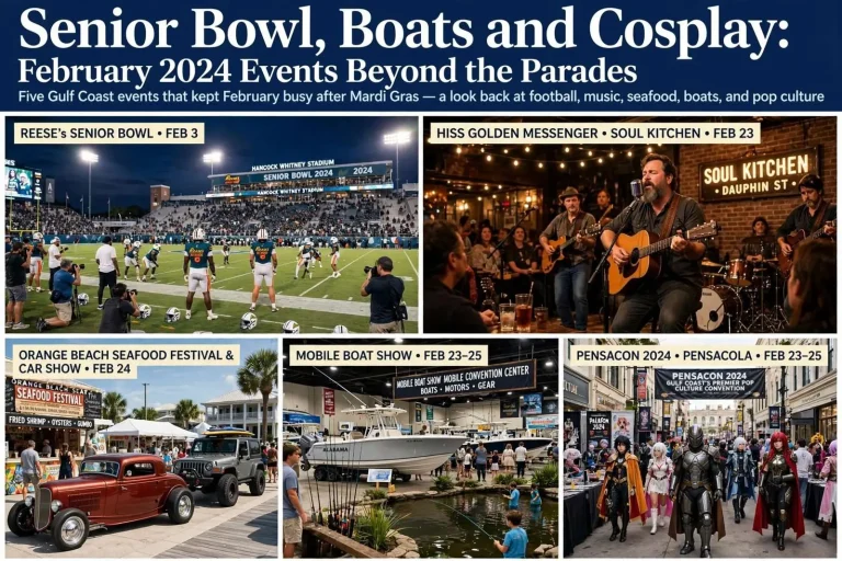 Illustration for the news story: Senior Bowl, Boats and Cosplay: February 2024 Events Beyond the Parades