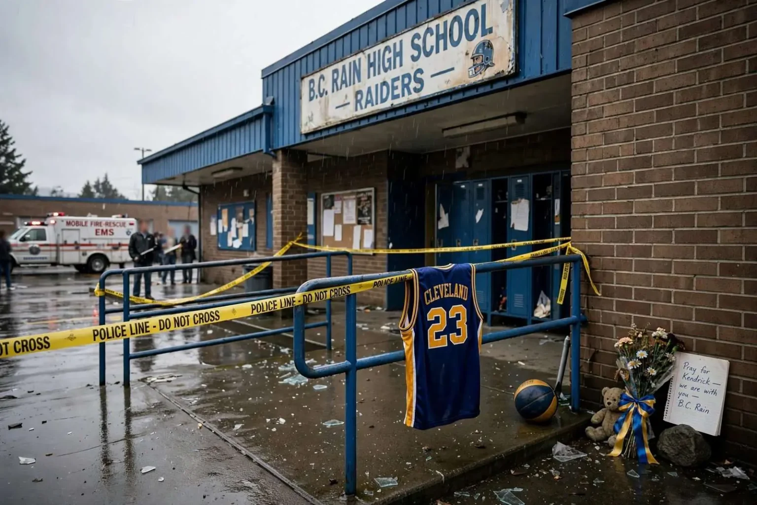 Illustration for the news story: Shattered Dreams: The B.C. Rain High School Shooting and the Long Road to Justice