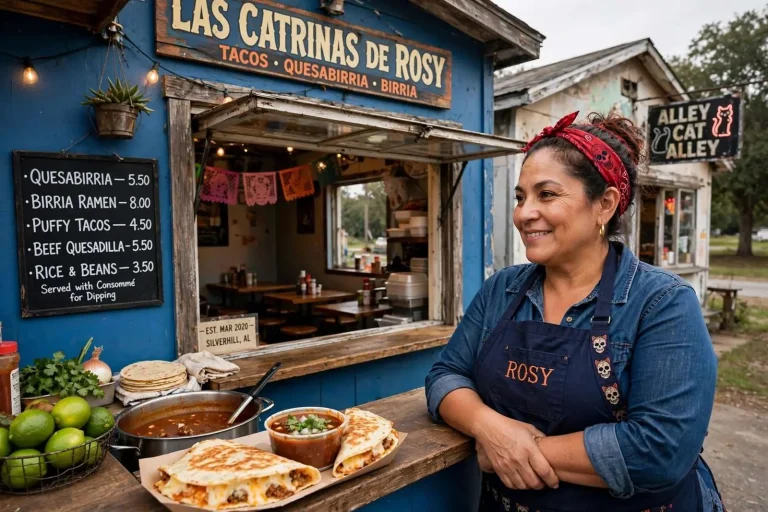 Illustration for the news story: Sixty Pounds of Birria a Day: The Story Behind Las Catrinas de Rosy in Silverhill