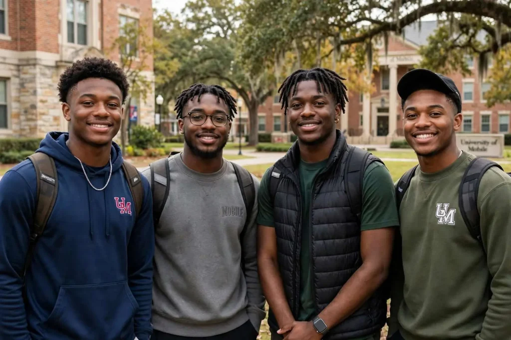 Illustration for the news story: Sixty Years Without One: Four Students Build the University of Mobile’s First Black Student Union