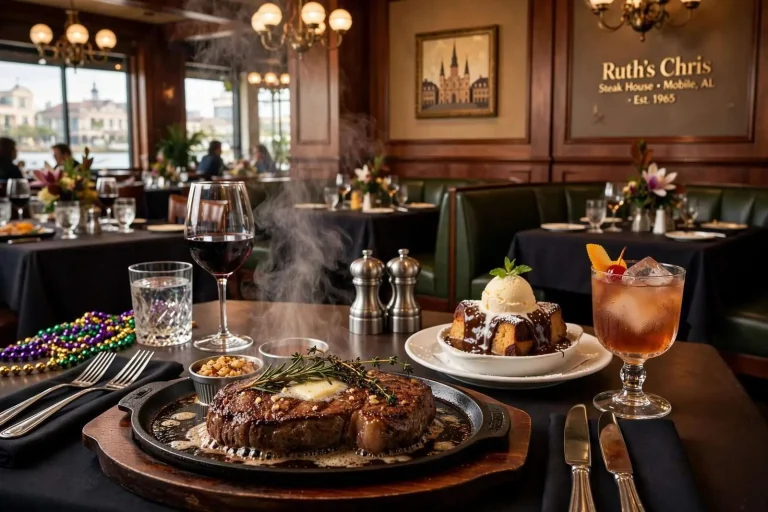 Illustration for the news story: Sizzle and Tradition: Why Ruth’s Chris Remains Mobile’s Table for Celebrations
