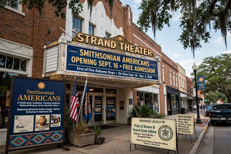Illustration for the news story: Smithsonian Americans Exhibition Opens Sept. 16 at Atmore’s Strand Theater