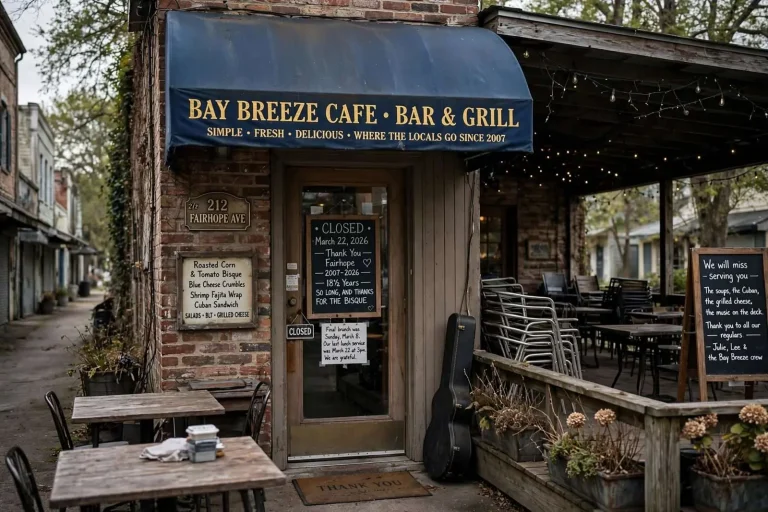 Illustration for the news story: So Long, and Thanks for the Bisque: Remembering Fairhope’s Bay Breeze Cafe, 2007-2026