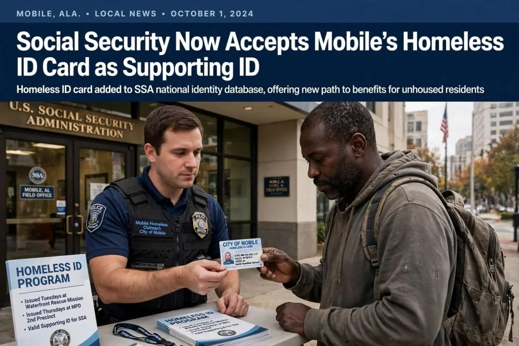 Illustration for the news story: Social Security Now Accepts Mobile’s Homeless ID Card as Supporting ID