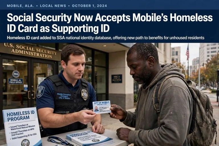 Illustration for the news story: Social Security Now Accepts Mobile’s Homeless ID Card as Supporting ID