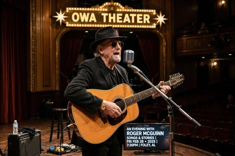 Illustration for the news story: Songs and Stories in Foley: Why the Byrds’ Roger McGuinn Chose OWA Theater
