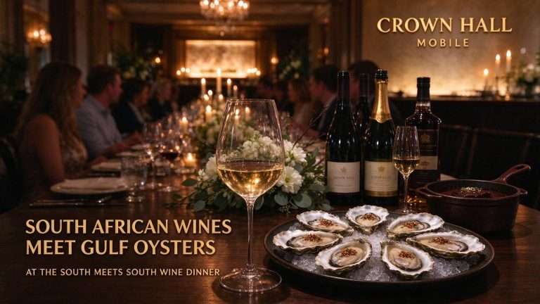 Illustration for the news story: South African Wines Meet Gulf Oysters at the South Meets South Wine Dinner