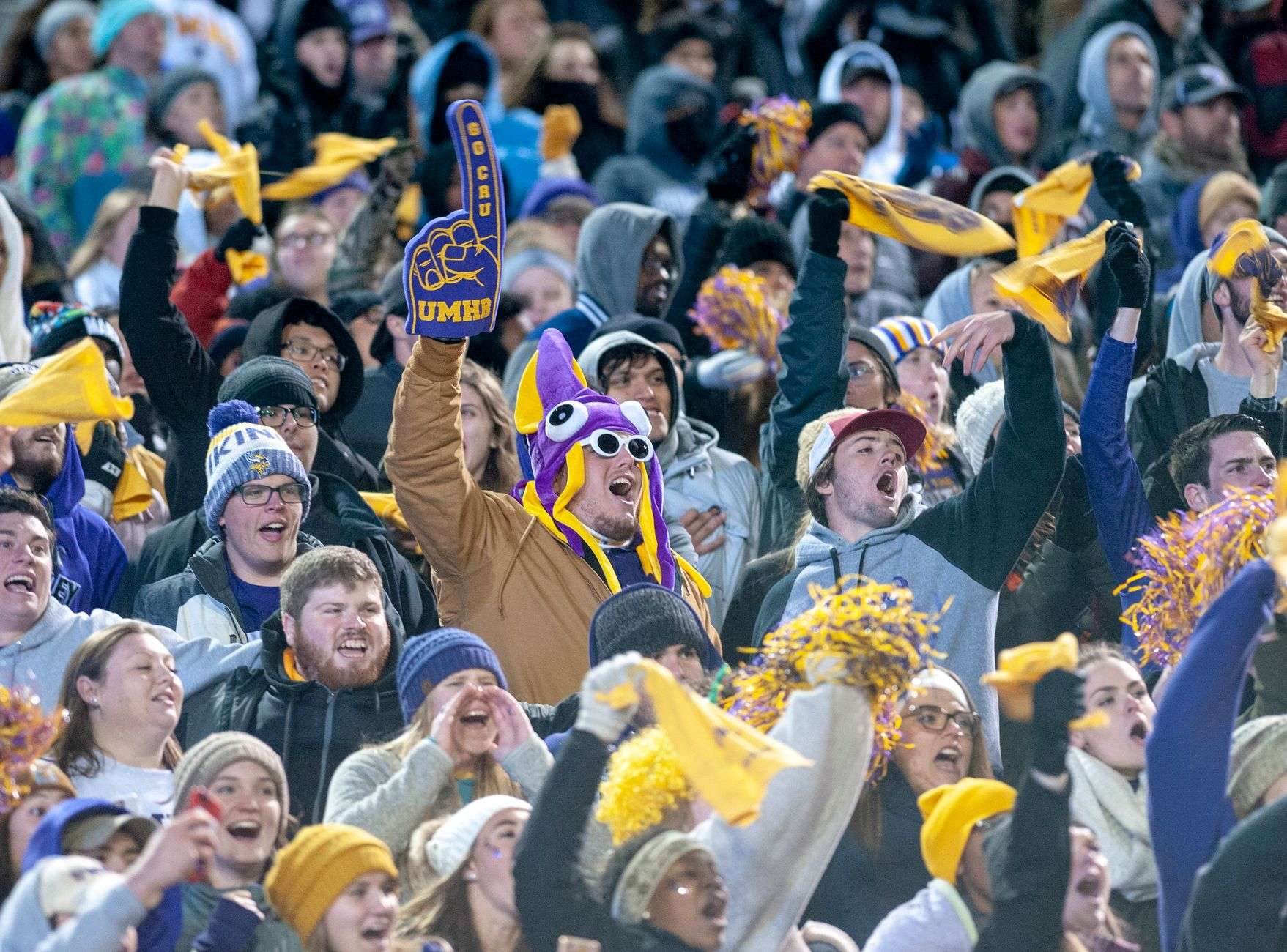 College football stadium filled for a game