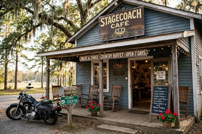 Illustration for the news story: Stagecoach Café: Stockton’s Meat-and-Three Table Where Everyone Eventually Pulls Up a Chair