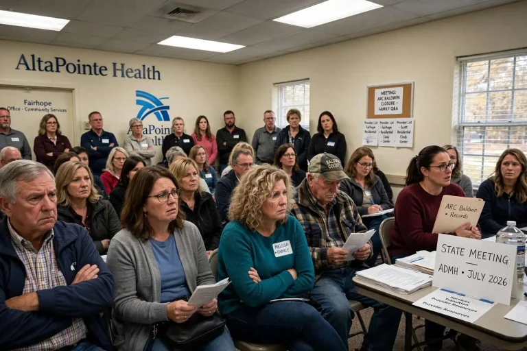 Illustration for the news story: State Meeting Leaves ARC Baldwin Families With More Questions Than Answers