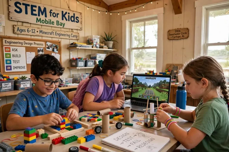 Illustration for the news story: Stem for Kids Mobile Bay: Where Fairhope Kids Learn Engineering Through Minecraft