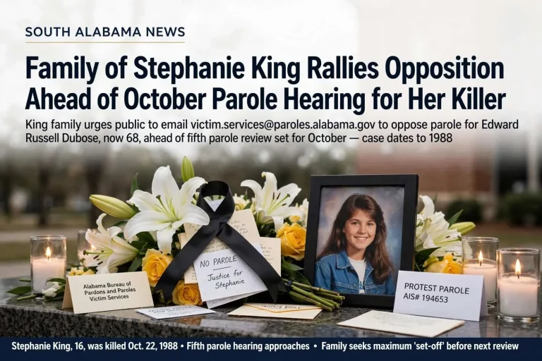 Illustration for the news story: Family of Stephanie King Rallies Opposition Ahead of October Parole Hearing for Her Killer