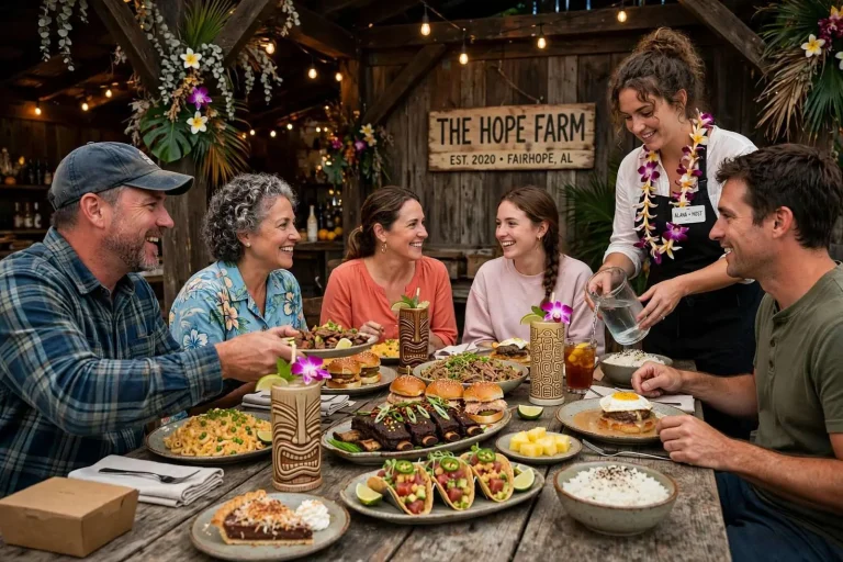 Illustration for the news story: Strangers at One Table: The Hope Farm’s Sunday Supper Revives a Southern Ritual