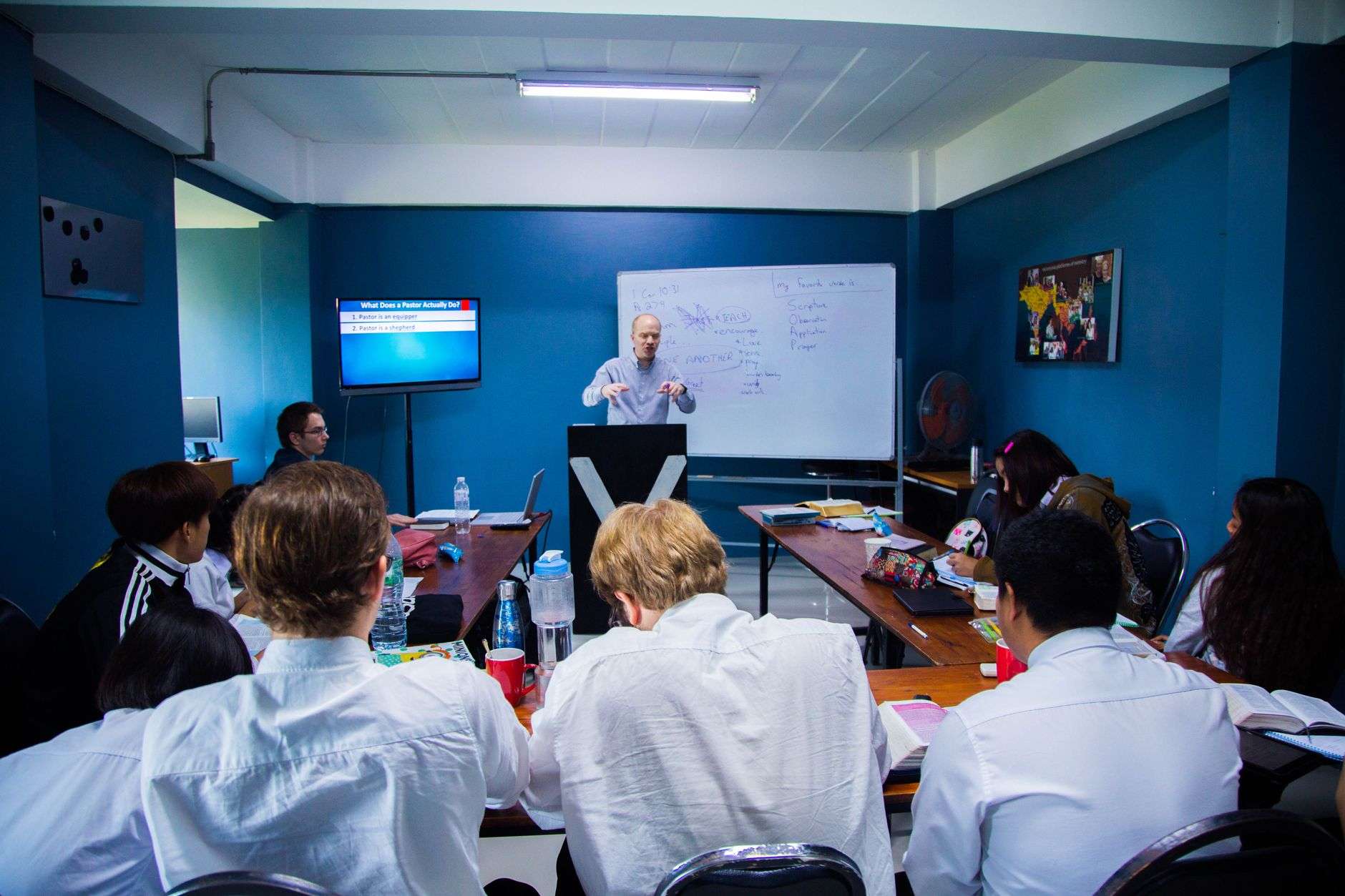 Students presenting in a classroom setting, illustrating career and technical student organization activities