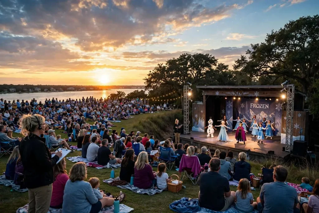 Illustration for the news story: Sunset, Spotlights and 90,000 Spectators: How Erin Langley Built the Eastern Shore’s Homegrown Theater Powerhouse